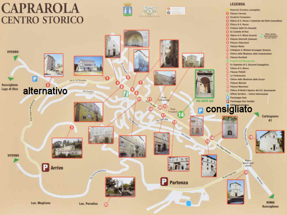 Mappa del Centro storico di Caprarola