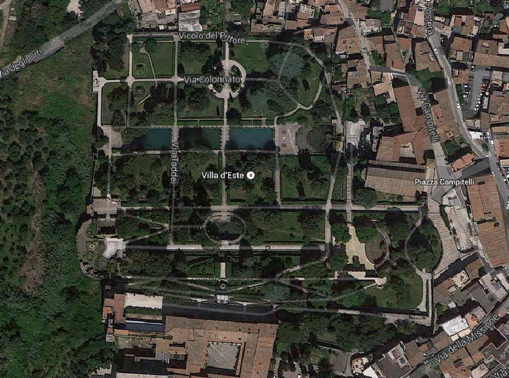 Mappa del Giardino di Villa d'Este by Google Maps