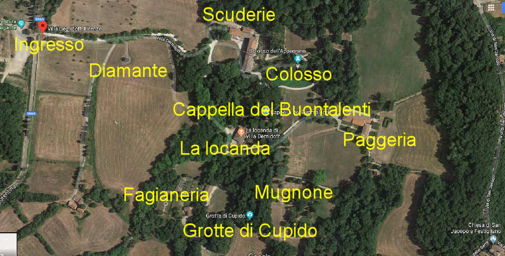 mappa del Parco Mediceo